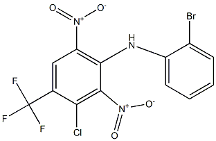 3-Chloro-4-trifluoromethyl-2,6-dinitro-N-[2-bromophenyl]benzenamine Struktur