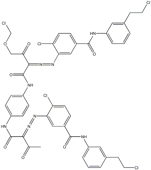 3,3'-[2-(Chloromethoxy)-1,4-phenylenebis[iminocarbonyl(acetylmethylene)azo]]bis[N-[3-(2-chloroethyl)phenyl]-4-chlorobenzamide] Struktur