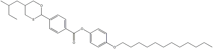 (+)-4-[5-(2-Methylbutyl)-1,3-oxathian-2-yl]benzoic acid 4-dodecyloxyphenyl ester Struktur