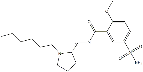 N-[[(2S)-1-Hexyl-2-pyrrolidinyl]methyl]-2-methoxy-5-sulfamoylbenzamide Struktur