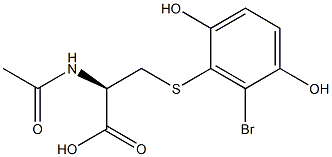 N-Acetyl-S-(6-bromo-2,5-dihydroxyphenyl)-L-cysteine Struktur