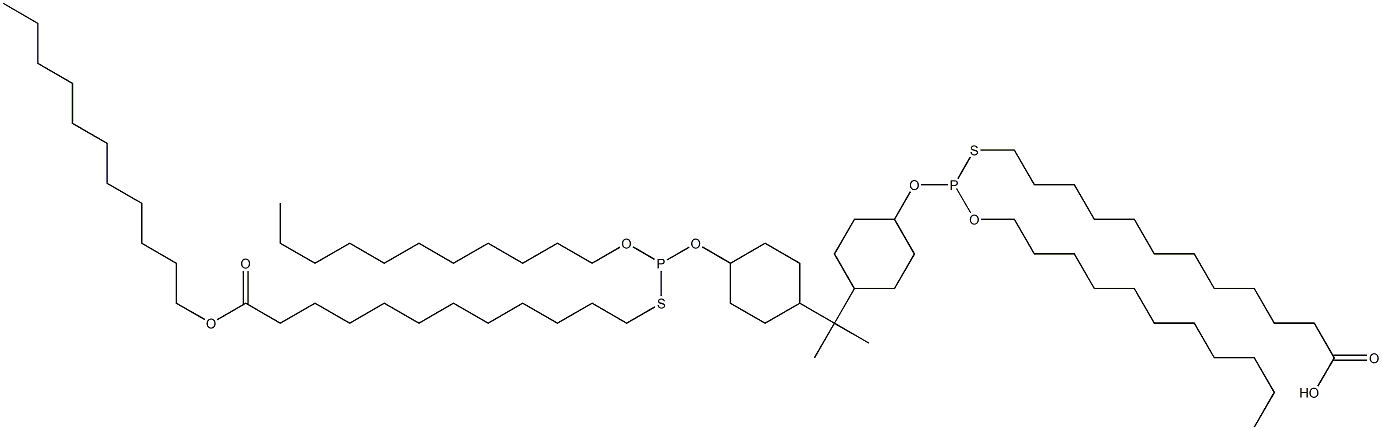 12,12'-[[Isopropylidenebis(4,1-cyclohexanediyloxy)]bis[(undecyloxy)phosphinediylthio]]bis(dodecanoic acid undecyl) ester Struktur