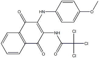 2-(4-Methoxyphenyl)amino-3-(trichloroacetyl)amino-1,4-naphthoquinone Struktur