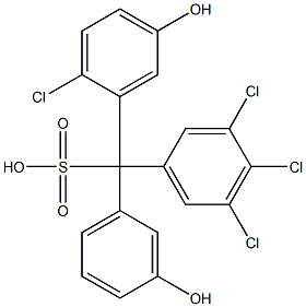 (2-Chloro-5-hydroxyphenyl)(3,4,5-trichlorophenyl)(3-hydroxyphenyl)methanesulfonic acid Struktur