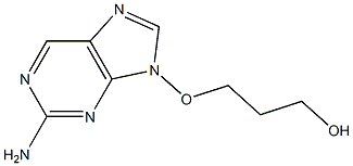 2-Amino-9-(3-hydroxypropyloxy)-9H-purine Struktur