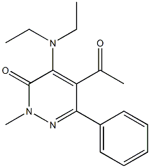 2-Methyl-4-diethylamino-5-acetyl-6-phenylpyridazin-3(2H)-one Struktur