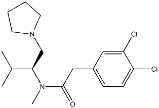 3,4-Dichloro-N-methyl-N-[(S)-1-isopropyl-2-(1-pyrrolidinyl)ethyl]benzeneacetamide Struktur