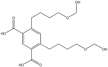 4,6-Bis[4-(hydroxymethoxy)butyl]isophthalic acid Struktur