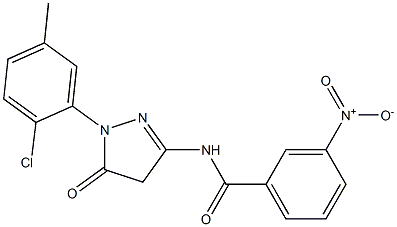 1-(2-Chloro-5-methylphenyl)-3-(3-nitrobenzoylamino)-5(4H)-pyrazolone Struktur