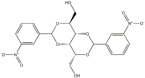 2-O,4-O:3-O,5-O-Bis(3-nitrobenzylidene)-L-glucitol Struktur