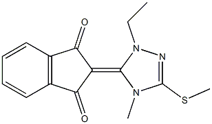 2-[3-Methylthio-1-ethyl-4-methyl-1H-1,2,4-triazol-5(4H)-ylidene]indane-1,3-dione Struktur