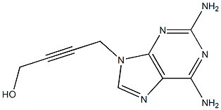 9-(4-Hydroxy-2-butynyl)-9H-purine-2,6-diamine Struktur