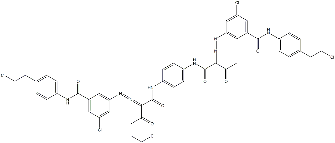 3,3'-[2-(2-Chloroethyl)-1,4-phenylenebis[iminocarbonyl(acetylmethylene)azo]]bis[N-[4-(2-chloroethyl)phenyl]-5-chlorobenzamide] Struktur