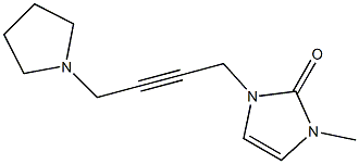 3-Methyl-1-[4-(1-pyrrolidinyl)-2-butynyl]-1H-imidazol-2(3H)-one Struktur