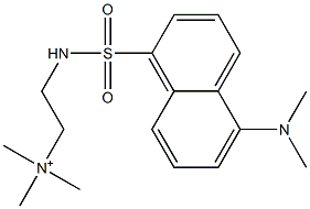 [2-[[5-(Dimethylamino)-1-naphtyl]sulfonylamino]ethyl]trimethylaminium Struktur