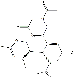 2-O-Methyl-1-O,3-O,4-O,5-O,6-O-pentaacetylglucitol Struktur