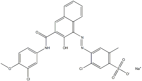 3-Chloro-6-methyl-4-[[3-[[(3-chloro-4-methoxyphenyl)amino]carbonyl]-2-hydroxy-1-naphtyl]azo]benzenesulfonic acid sodium salt Struktur