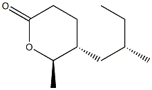 (5R,6R)-6-Methyl-5-[(S)-2-methylbutyl]tetrahydro-2H-pyran-2-one Struktur