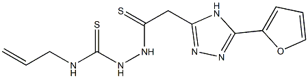 1-[5-(2-Furyl)-4H-1,2,4-triazol-3-ylthioacetyl]-4-(2-propenyl)thiosemicarbazide Struktur