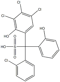 (2-Chlorophenyl)(3,4,5-trichloro-2-hydroxyphenyl)(2-hydroxyphenyl)methanesulfonic acid Struktur