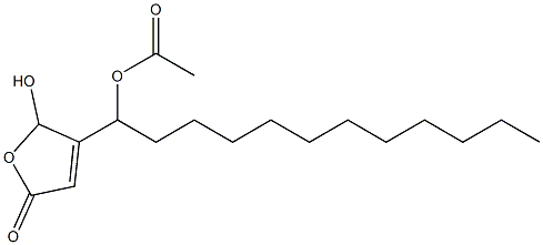 Acetic acid 1-[(2,5-dihydro-2-hydroxy-5-oxofuran)-3-yl]dodecyl ester Struktur