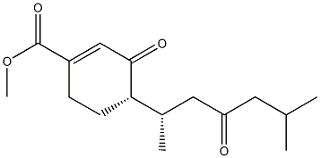 (4S)-4-[(1S)-1,5-Dimethyl-3-oxohexyl]-3-oxo-1-cyclohexene-1-carboxylic acid methyl ester Struktur