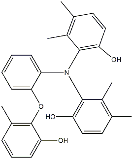 N,N-Bis(6-hydroxy-2,3-dimethylphenyl)-2-(2-hydroxy-6-methylphenoxy)benzenamine Struktur