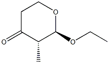 (2R,3S)-2-Ethoxy-3-methyl-2,3,5,6-tetrahydro-4H-pyran-4-one Struktur