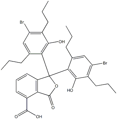 1,1-Bis(4-bromo-6-hydroxy-2,5-dipropylphenyl)-1,3-dihydro-3-oxoisobenzofuran-4-carboxylic acid Struktur