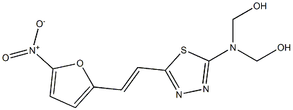 [[5-[2-(5-Nitro-2-furyl)vinyl]-1,3,4-thiadiazol-2-yl]imino]dimethanol Struktur