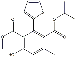 2-(2-Thienyl)-4-methyl-6-hydroxybenzene-1,3-dicarboxylic acid 1-methyl 3-isopropyl ester Struktur