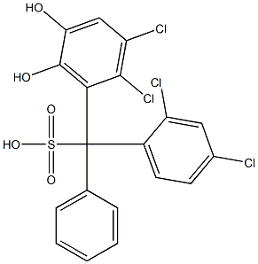 (2,4-Dichlorophenyl)(2,3-dichloro-5,6-dihydroxyphenyl)phenylmethanesulfonic acid Struktur