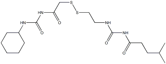 1-(4-Methylpentanoyl)-3-[2-[[(3-cyclohexylureido)carbonylmethyl]dithio]ethyl]urea Struktur