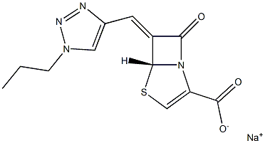 (5R,6Z)-6-[[1-Propyl-1H-1,2,3-triazol-4-yl]methylene]-7-oxo-4-thia-1-azabicyclo[3.2.0]hept-2-ene-2-carboxylic acid sodium salt Struktur