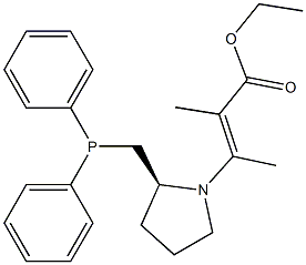 (E)-2-Methyl-3-[(2S)-2-[(diphenylphosphino)methyl]pyrrolidin-1-yl]-2-butenoic acid ethyl ester Struktur