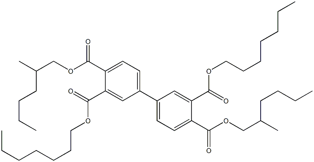 1,1'-Biphenyl-3,3',4,4'-tetracarboxylic acid 3,3'-diheptyl 4,4'-di(2-methylhexyl) ester Struktur