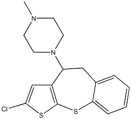 2-Chloro-4-(4-methylpiperazino)-4,5-dihydrothieno[2,3-b][1]benzothiepin Struktur