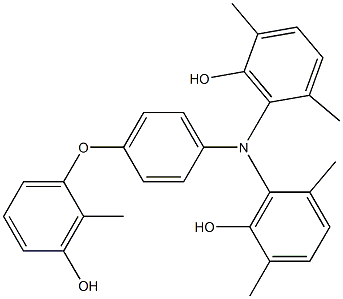 N,N-Bis(6-hydroxy-2,5-dimethylphenyl)-4-(3-hydroxy-2-methylphenoxy)benzenamine Struktur