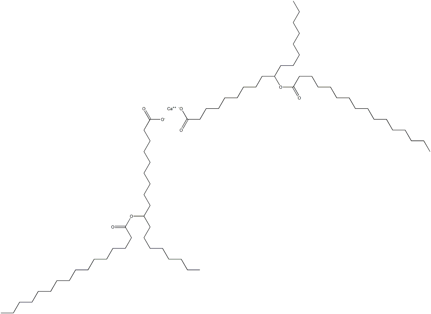 Bis(10-hexadecanoyloxyoctadecanoic acid)calcium salt Struktur