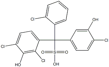 (2-Chlorophenyl)(4-chloro-3-hydroxyphenyl)(2,4-dichloro-3-hydroxyphenyl)methanesulfonic acid Struktur