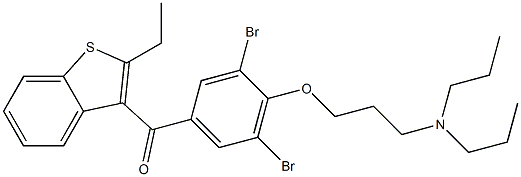 2-Ethyl-3-[3,5-dibromo-4-[3-(dipropylamino)propoxy]benzoyl]benzo[b]thiophene Struktur