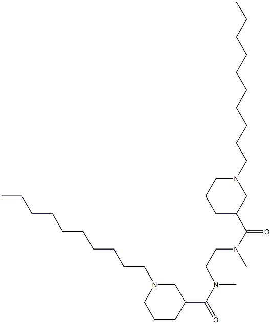 N,N'-Dimethyl-N,N'-bis[(1-decylpiperidin-3-yl)carbonyl]-1,2-ethanediamine Struktur