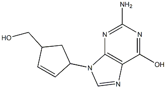 2-Amino-9-(4-hydroxymethyl-2-cyclopentenyl)-9H-purin-6-ol Struktur