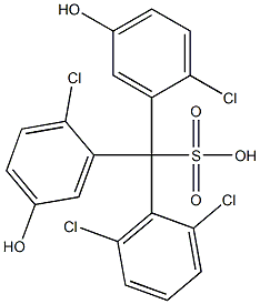 (2,6-Dichlorophenyl)bis(2-chloro-5-hydroxyphenyl)methanesulfonic acid Struktur