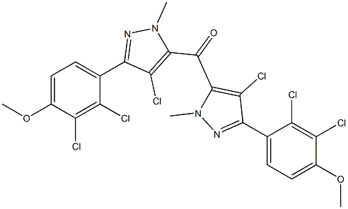 (2,3-Dichloro-4-methoxyphenyl)(4-chloro-2-methyl-2H-pyrazol-3-yl) ketone Struktur