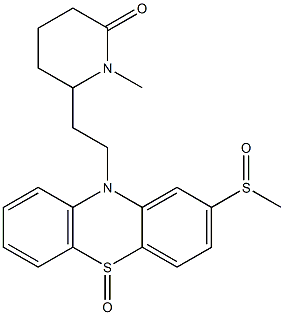 2-(Methylsulfinyl)-10-[2-(1-methyl-6-oxopiperidin-2-yl)ethyl]-10H-phenothiazine 5-oxide Struktur