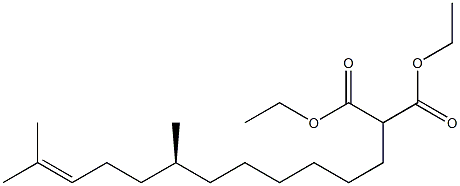 (-)-2-[(S)-7,11-Dimethyl-10-dodecenyl]malonic acid diethyl ester Struktur