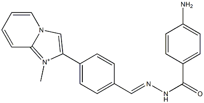 2-[4-[2-(4-Aminobenzoyl)hydrazonomethyl]phenyl]-1-methylimidazo[1,2-a]pyridin-1-ium Struktur