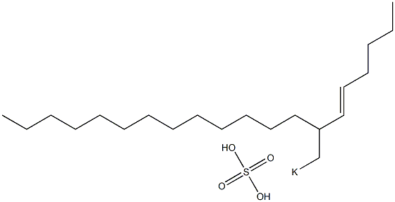 Sulfuric acid 2-(1-hexenyl)pentadecyl=potassium ester salt Struktur