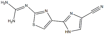 2-[2-(Diaminomethyleneamino)-4-thiazolyl]-1H-imidazole-4-carbonitrile Struktur